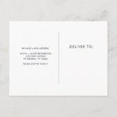 Marineblauw | Roos Gold Geometric Change of Addres Briefkaart (Achterkant)