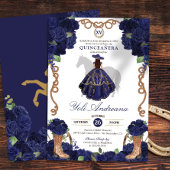 Marineblauw Roos laarzen Charro Vestidos Quince An Kaart