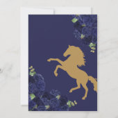 Marineblauw Roos Western Charro Quinceañera Kaart (Achterkant)