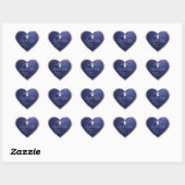 Marineblauw Rose Goud Frame Logo Monogram Bedankt Hart Sticker (Vel)