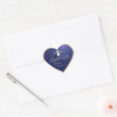 Marineblauw Rose Goud Frame Logo Monogram Bedankt Hart Sticker (Envelop)