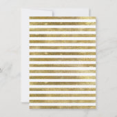 Marineblauw Roze Bloem Gouden Strepen Proefdinerma Kaart (Achterkant)