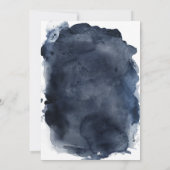 Marineblauw Roze Bloem Motief Geometrisch Frame Wi Kaart (Achterkant)