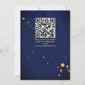 Marineblauw roze bordeaux rozen bruiloft sjabloon kaart (Achterkant)