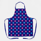 Marineblauw Roze Cyaan Stippenpatroon Schort (Voorkant)
