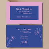 Marineblauw roze minimalistische kaars maken visitekaartje