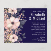 Marineblauw Roze Modern Huwelijksbudget (Voorkant)