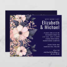 Marineblauw Roze Modern Huwelijksbudget