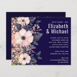 Marineblauw Roze Modern Huwelijksbudget