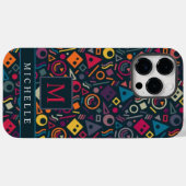 marineblauw roze Paarse geometrisch Case-Mate iPhone Case (Achterkant (horizontaal))