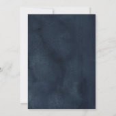 Marineblauw Roze Roos Boho Bruiloft Save The Date (Achterkant)