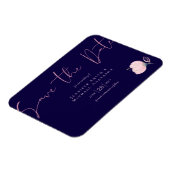 Marineblauw Roze Roze Goud Trouwbudget Magneet (Linkerzijde)