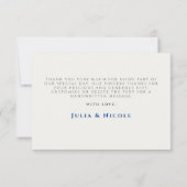 Marineblauw roze wild regenwoud Evergreen bruiloft (Achterkant)