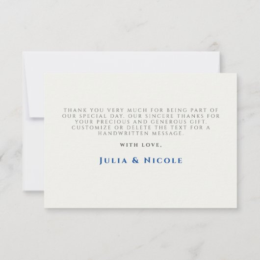 Marineblauw roze wild regenwoud Evergreen bruiloft (Achterkant)