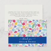 Marineblauw roze wild regenwoud Evergreen bruiloft (Voorkant / Achterkant)