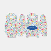 Marineblauw roze wild regenwoud Evergreen bruiloft Bedankdoosjes (Uitgevouwen)