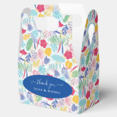 Marineblauw roze wild regenwoud Evergreen bruiloft Bedankdoosjes (Geopend)