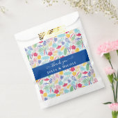 Marineblauw roze wild regenwoud Evergreen bruiloft Bedankzakje (Gezegeld)