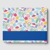 Marineblauw roze wild regenwoud Evergreen bruiloft Gastenboek (Achterkant)