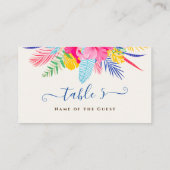 Marineblauw roze wild regenwoud Evergreen bruiloft Plaatskaartje (Achterkant)