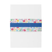 Marineblauw roze wild regenwoud Evergreen bruiloft Uitnodigingen Wikkel (Achterkant Voorbeeld)