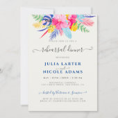 Marineblauw roze wild regenwoud repetitie diner kaart (Voorkant)