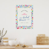 Marineblauw Roze Wilde Regenwoud Bruiloftsfeest Poster (Keuken)