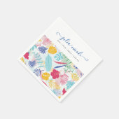 Marineblauw Roze Wilde Regenwoud Groene Huwelijk Servet (Hoek)