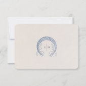 Marineblauw RSVP Bruiloft invoegen  Art Nouveau Kaart (Achterkant)