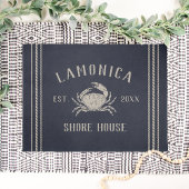 Marineblauw | Rustic Shore House Personalized Crab Deurmat