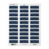 Marineblauw rustiek String Licht Retouradres Label (Full Sheet)