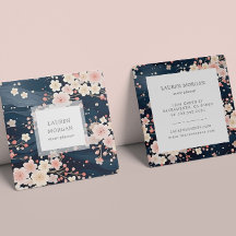 Marineblauw Sakura Bloemen