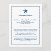 Marineblauw sierlijke zeesterren bruiloft accommod informatiekaartje (Voorkant)