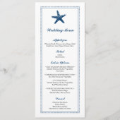 Marineblauw sierlijke zeesterren bruiloft Menu (Voorkant)