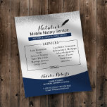 Marineblauw Silver Glitter Flyer<br><div class="desc">Notaris Signing Agent Navy Blue & Silver Glitter Flyers.</div>