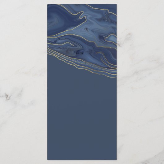 marineblauw simpele kerkbok romantisch elegant menu (Achterkant)