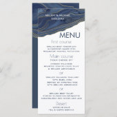 marineblauw simpele kerkbok romantisch elegant menu (Voorkant / Achterkant)