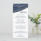 marineblauw simpele kerkbok romantisch elegant menu (Staand voorkant)