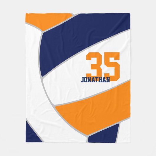 marineblauw sinaasappel jongens meisjes ginormus v fleece deken (Voorkant)