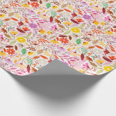 Marineblauw Sinaasappel Lente Tulp Bloemen Bruilof Cadeaupapier (Hoek)