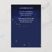 Marineblauw sinaasappel witte rozen bruiloft detai informatiekaartje (Achterkant)