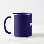 Marineblauw sjabloon, witte tekst, aanpasbaar, mok (Links)