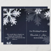 marineblauw sneeuwvlokken wintertrouwprogramma (Voorkant / Achterkant)