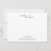 Marineblauw Stijlvol Script Typografie Zakelijk Notitiekaartje (Voorkant)