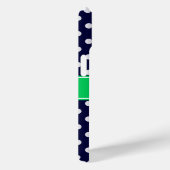 Marineblauw Stippen Emeraldgroene Naam Initiaal Case-Mate iPhone Case (Achterkant / Rechts)
