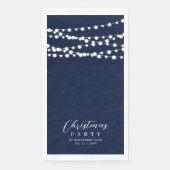 Marineblauw String Lights Elegant Cheers Event Servet (Voorkant)