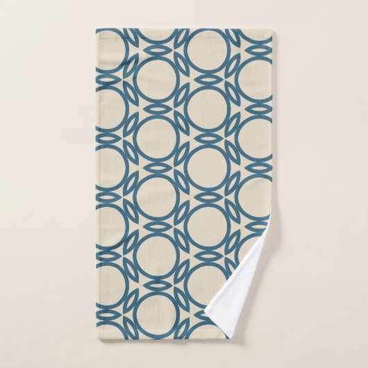 Marineblauw Taupe Geo Design Bad Handdoek (Handdoek)
