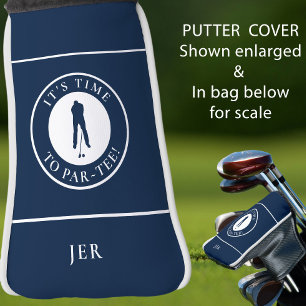 Marineblauw Tijd om te Par Tee Grappige Gepersonal Golfheadcover
