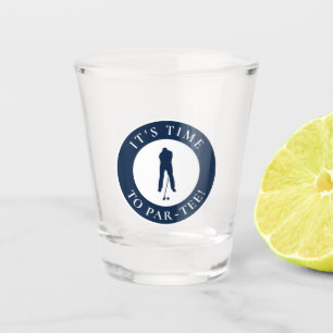 Marineblauw Tijd om te Par Tee Grappige Golfer Shot Glas
