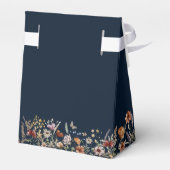 Marineblauw Tiny Wildflower Wedding Favor Box Bedankdoosjes (Achterkant)